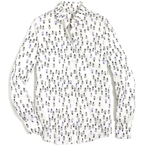 J. Crew Pineapple Print Button Down  Shirt - Picture 1 of 6